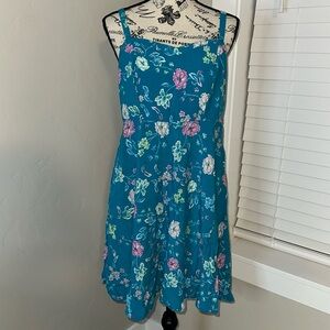 Torrid Teal Floral Skater Dress